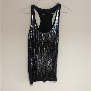Black Mango Sequin top